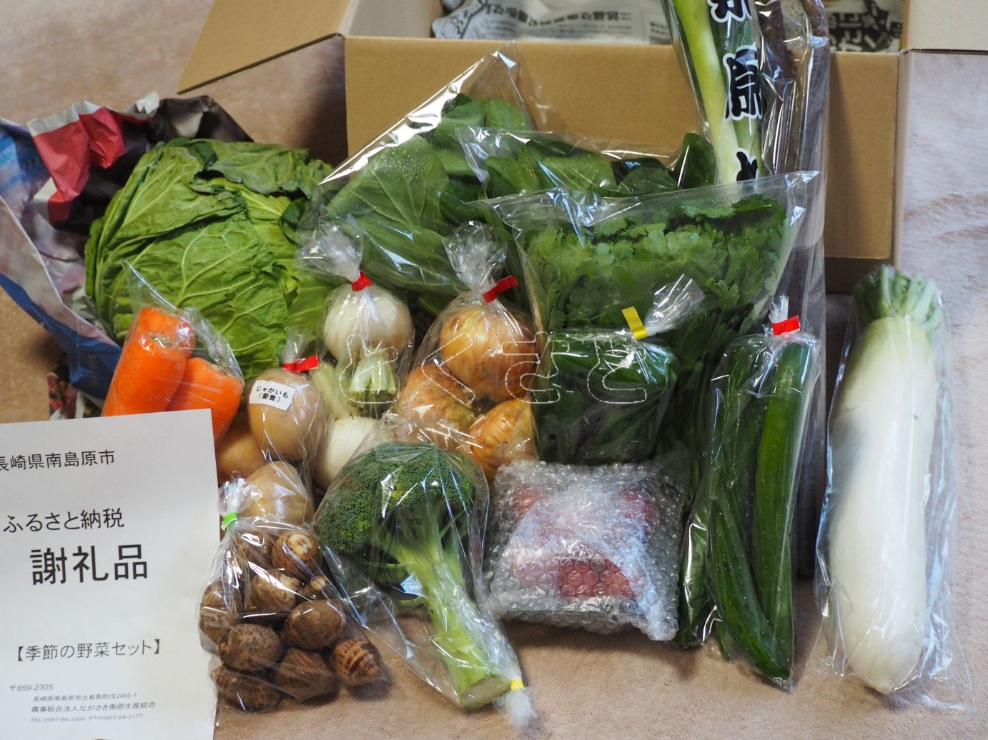 ふるさと納税で届いた長崎県南島原市から季節の野菜セットの口コミ 大量 おいしい